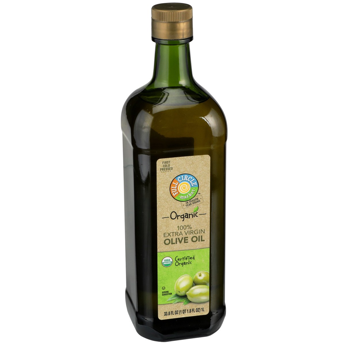 slide 2 of 9, Full Circle Market 100% Extra Virgin Olive Oil, 33.8 fl oz