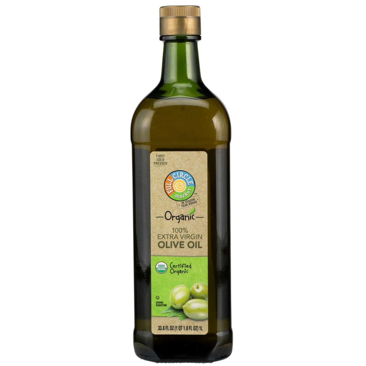 slide 8 of 9, Full Circle Market 100% Extra Virgin Olive Oil, 33.8 fl oz