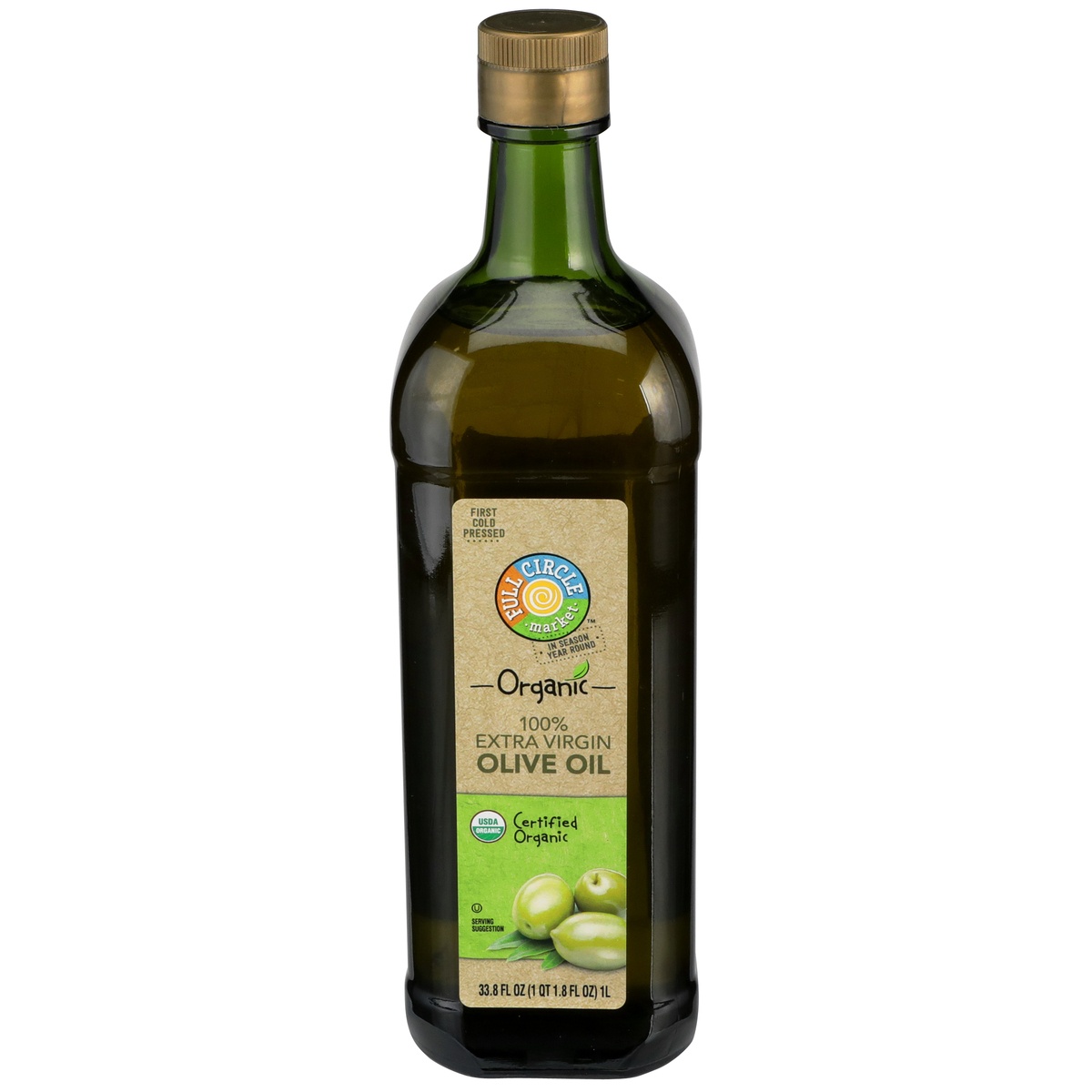 slide 1 of 9, Full Circle Market 100% Extra Virgin Olive Oil, 33.8 fl oz