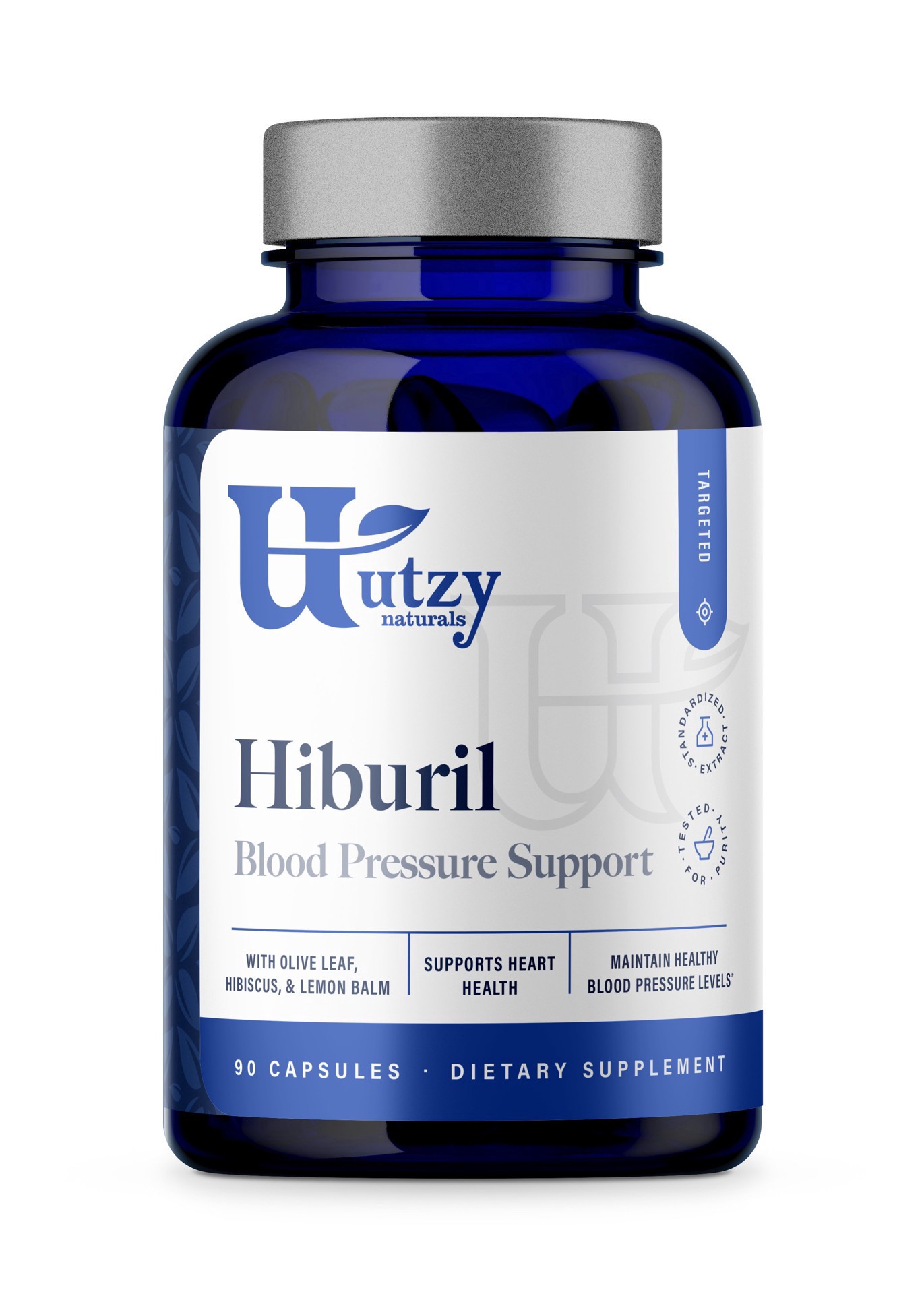 slide 1 of 1, Utzy Naturals Hiburil Blood Pressure Support Capsules, 90 ct