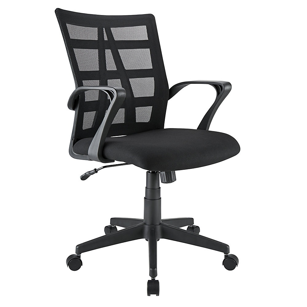slide 1 of 7, Brenton Studio Jaxby Mesh/Fabric Mid-Back Task Chair, Black, 1 ct