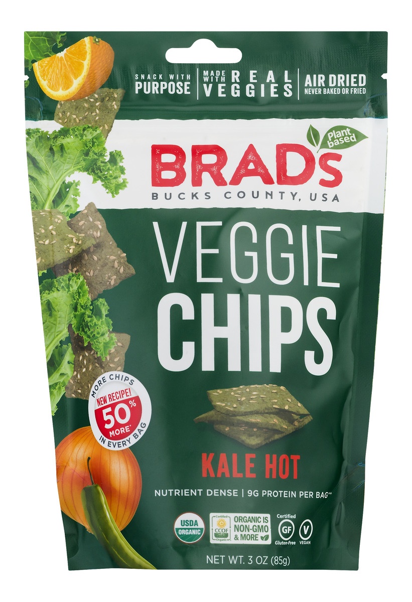 slide 1 of 11, Brad's Kale Chips Hot, 3 oz