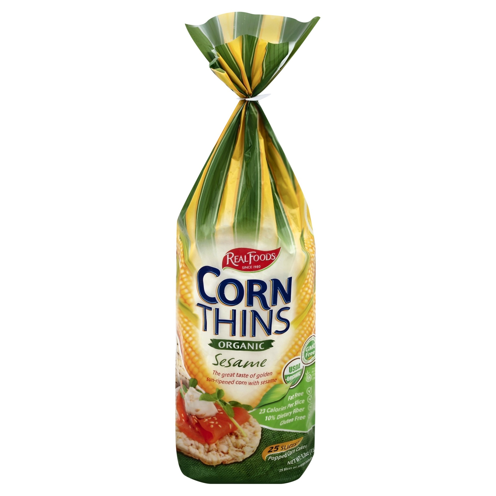 slide 1 of 5, Real Foods Corn Thins 25 ea, 25 ct