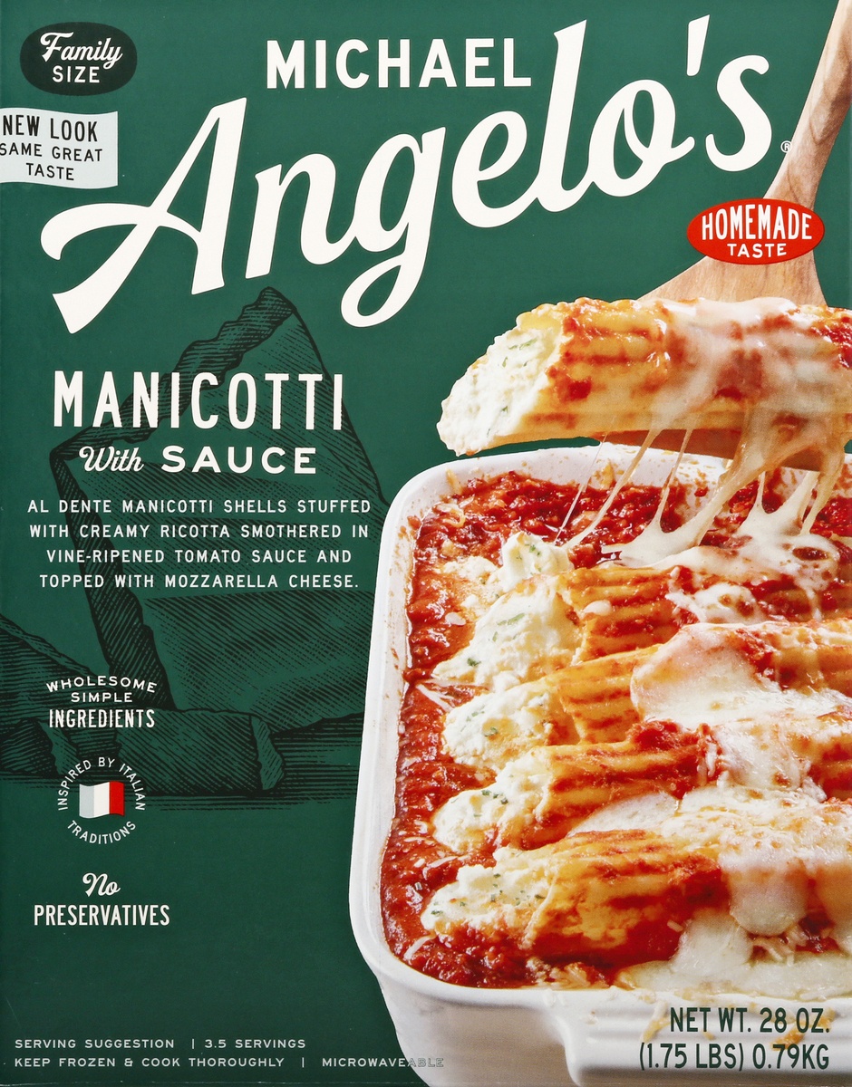 slide 9 of 11, Michael Angelo's Manicotti With Sauce, 28 oz