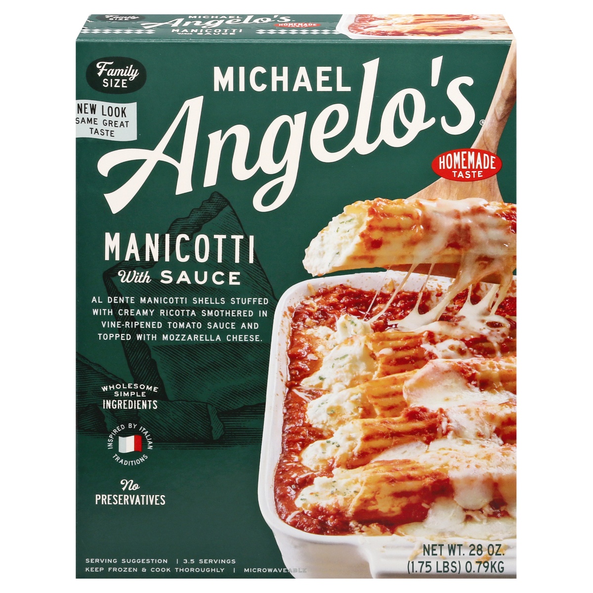 slide 1 of 11, Michael Angelo's Manicotti With Sauce, 28 oz