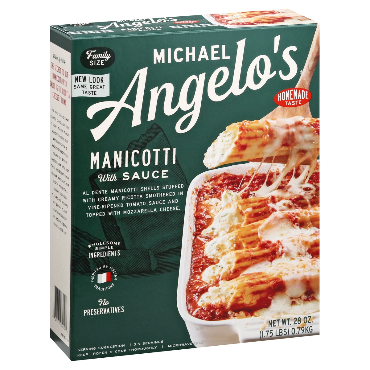 slide 11 of 11, Michael Angelo's Manicotti With Sauce, 28 oz