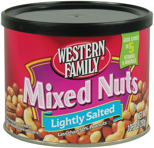 slide 1 of 1, Western Family Mixed Nuts Lightly Salted, 10.3 oz