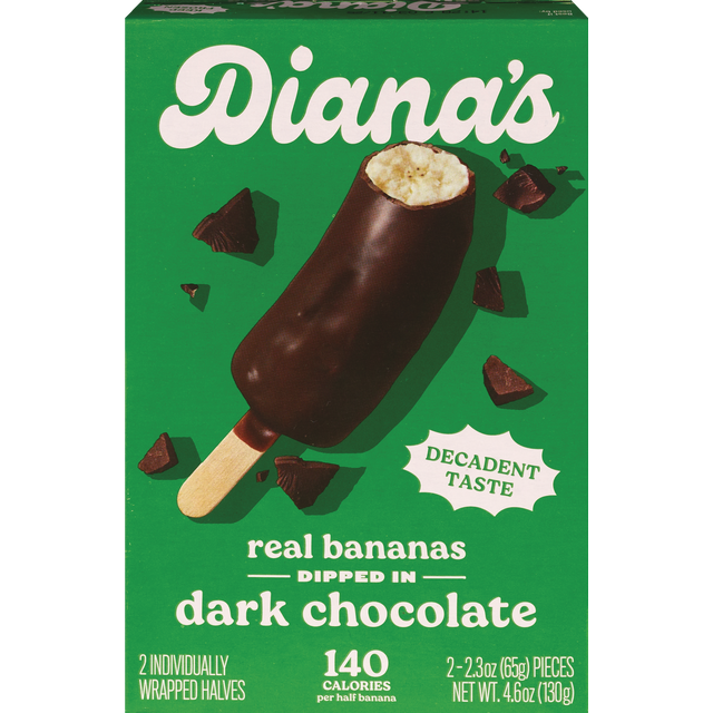 slide 1 of 1, DIANA'S Drk Choco Banana Hlv, 4.6 oz