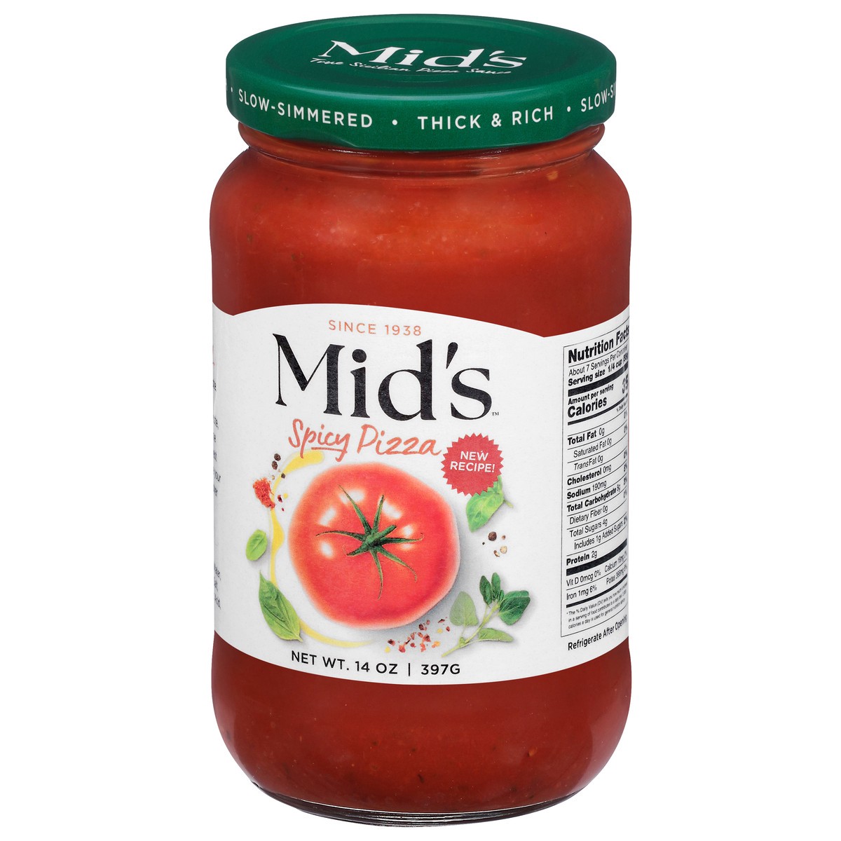 slide 2 of 4, Mid's Spicy Pizza Sauce 14 oz, 14 oz