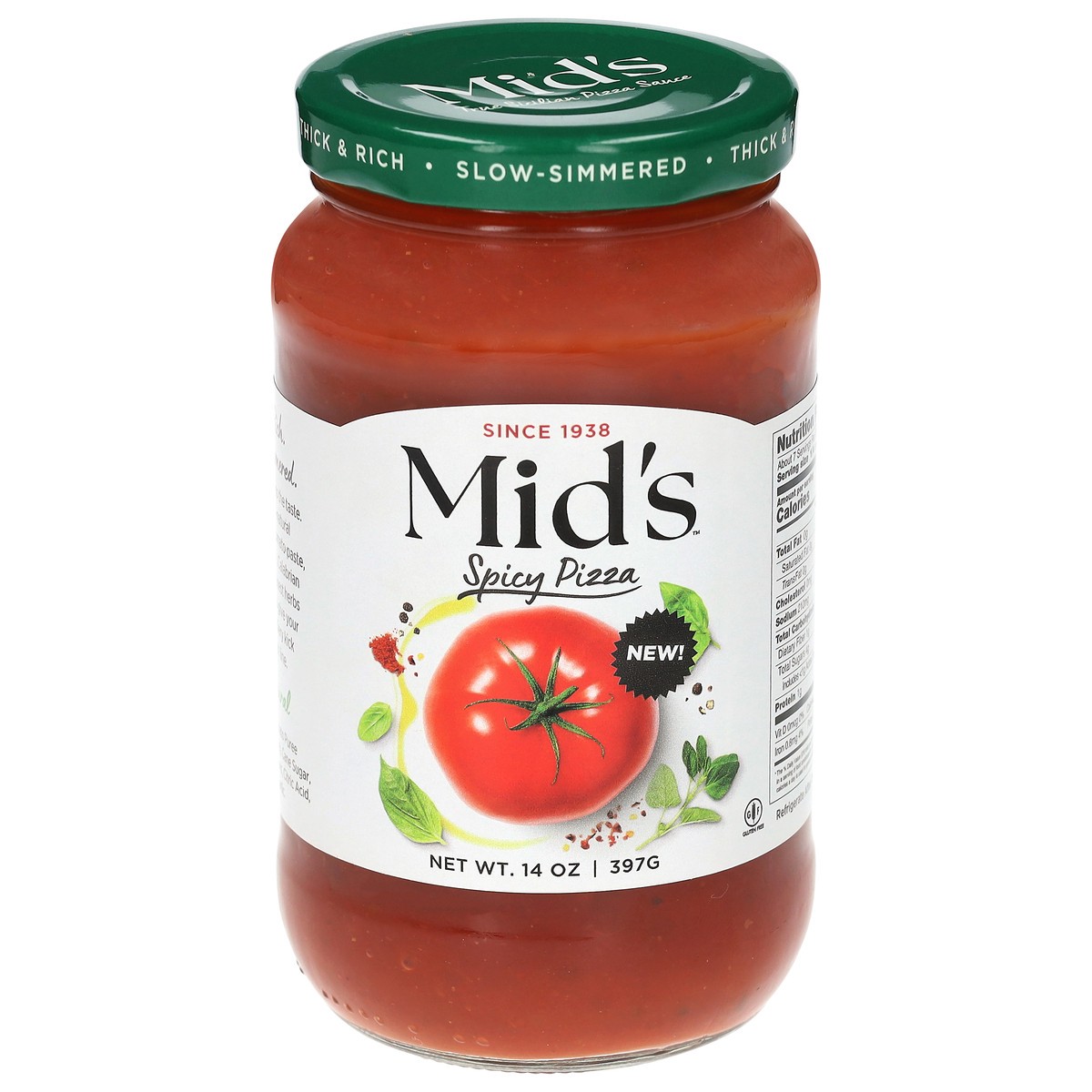 slide 1 of 4, Mid's Spicy Pizza Sauce 14 oz, 14 oz