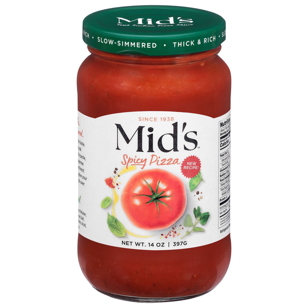 slide 1 of 4, Mid's Spicy Pizza Sauce 14 oz, 14 oz