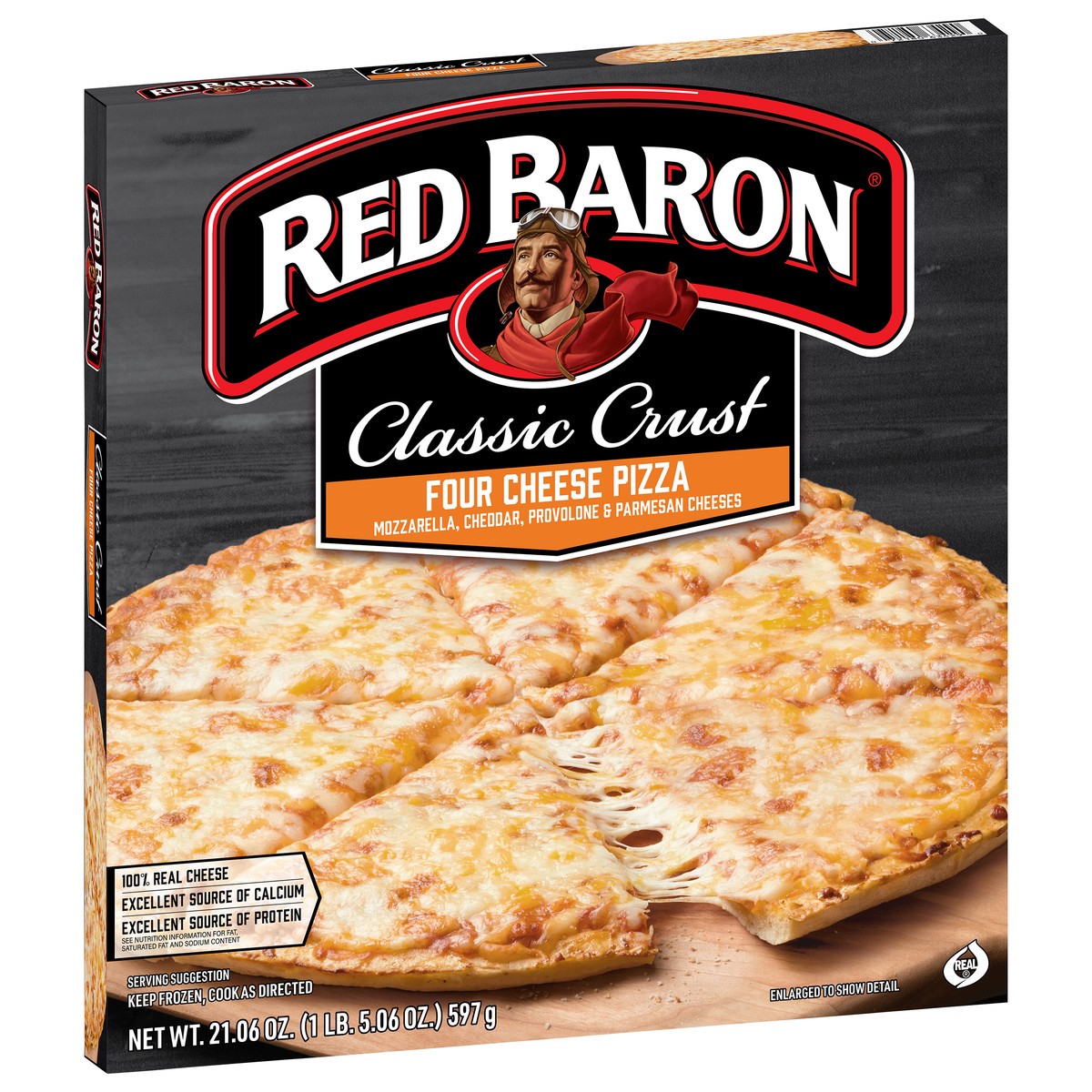 slide 7 of 9, Red Baron Classic Four Cheese Frozen Pizza - 21.06oz, 21.06 oz