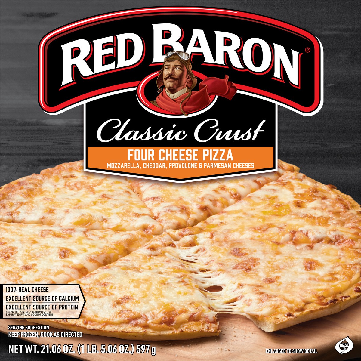 slide 3 of 9, Red Baron Classic Four Cheese Frozen Pizza - 21.06oz, 21.06 oz