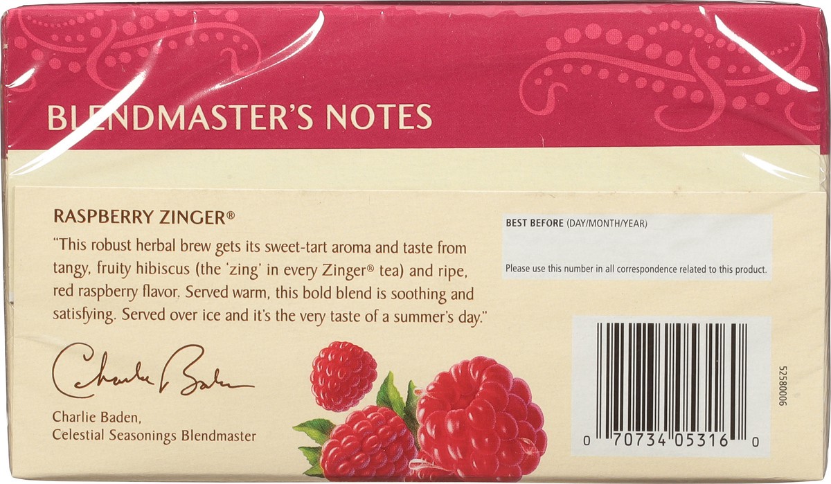 slide 3 of 8, Celestial Seasonings Tea - Raspberry Zinger Herb - 20 ct, 20 ct; 0.075 oz