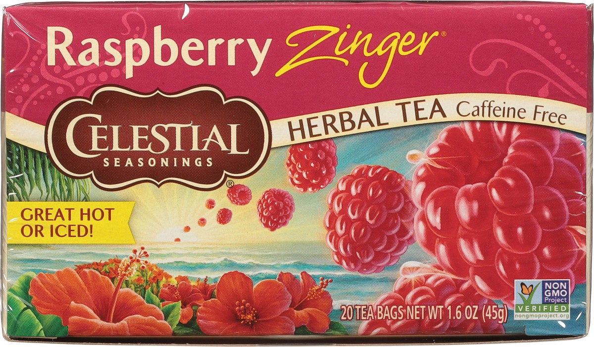 slide 5 of 8, Celestial Seasonings Tea - Raspberry Zinger Herb - 20 ct, 20 ct; 0.075 oz