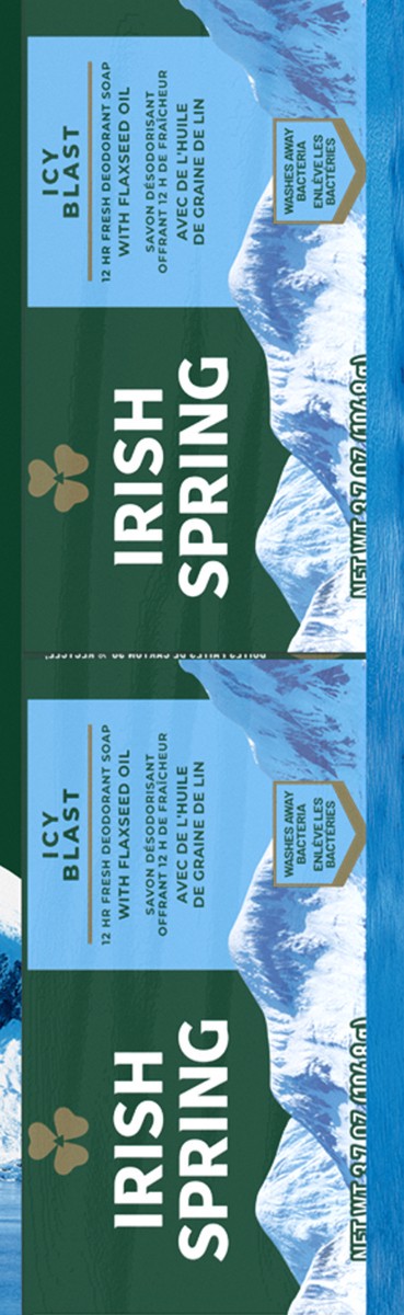 slide 6 of 7, Irish Spring Icy Blast Deodorant Bar Soap for Men, 3.7 oz, 8 Pack, 8 ct