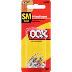 Hillman Small D-Ring Hangers - 3 Piece