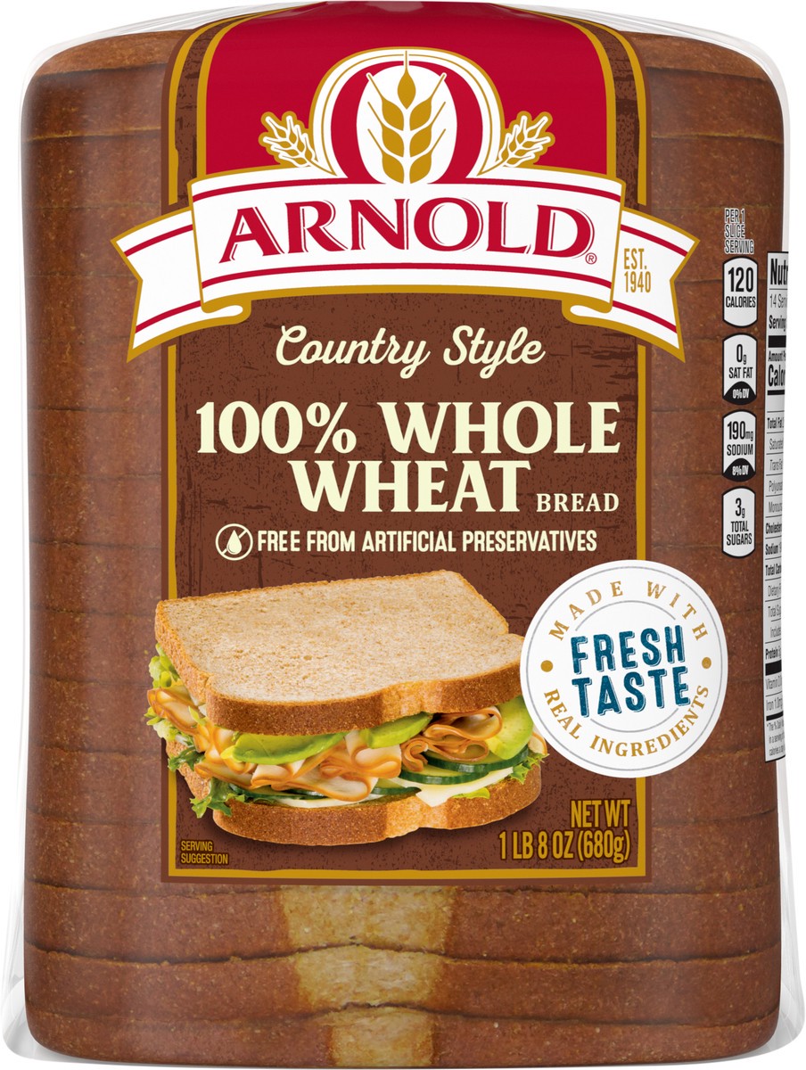 slide 11 of 12, Arnold Country 100% Whole Wheat Breadc 24 Oz, 24 oz