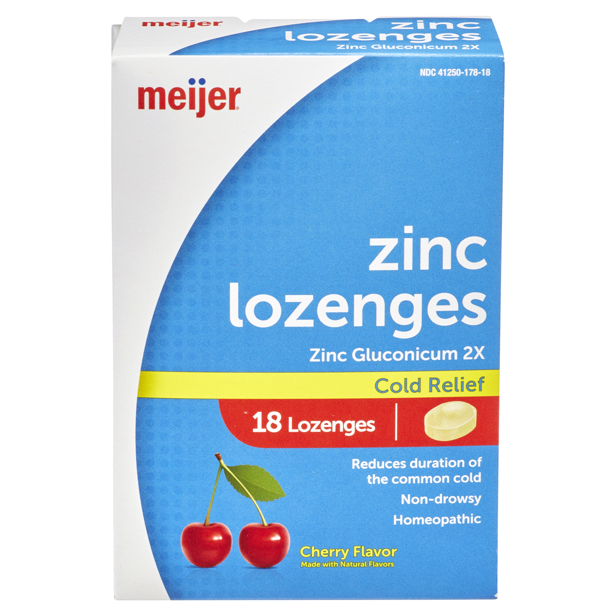 slide 1 of 2, Meijer Zinc Lozenges - Cherry, 18 ct