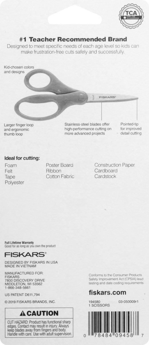 slide 9 of 9, Fiskars 7" Student Scissors, 7 in