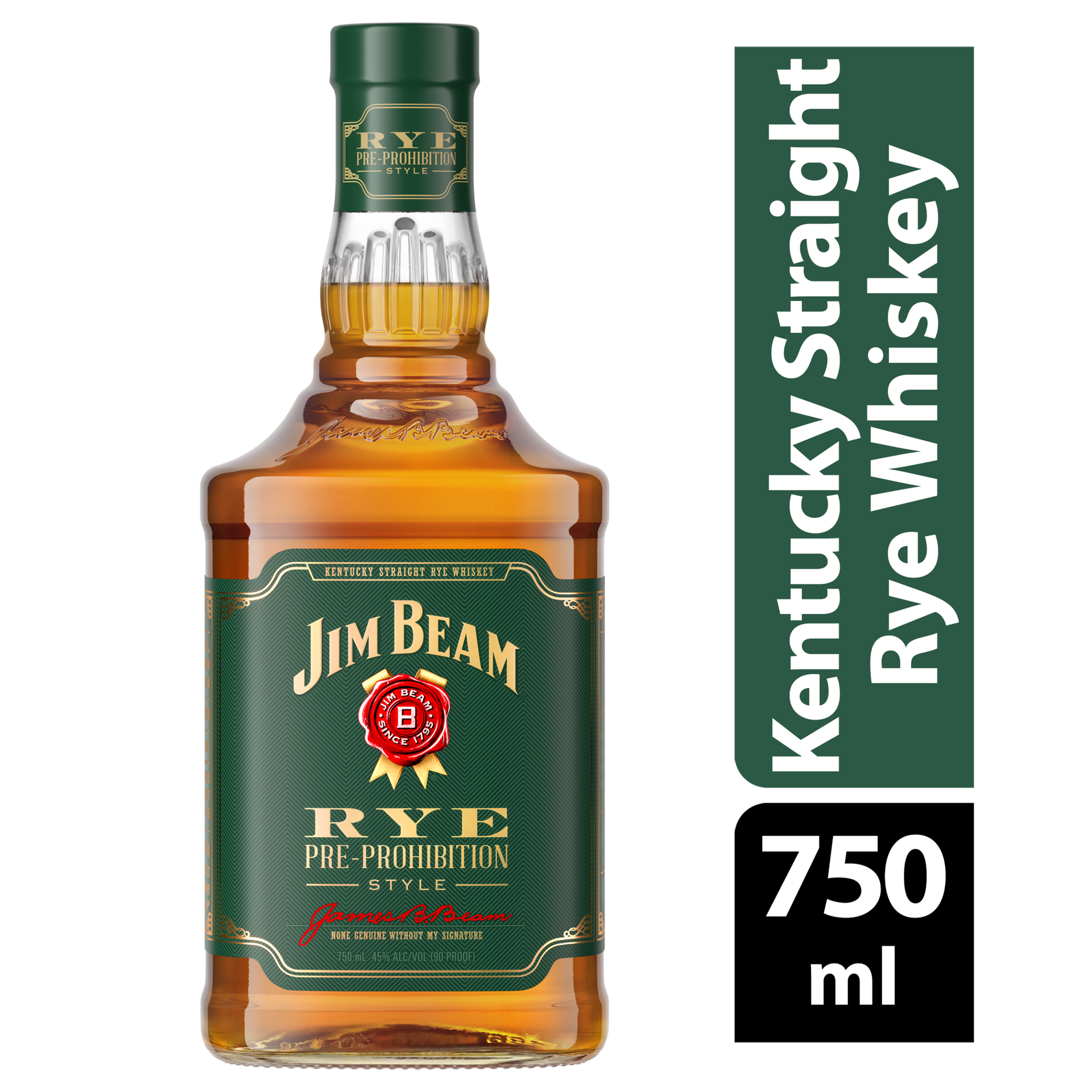 slide 1 of 4, Jim Beam Rye Whiskey, 750 ml