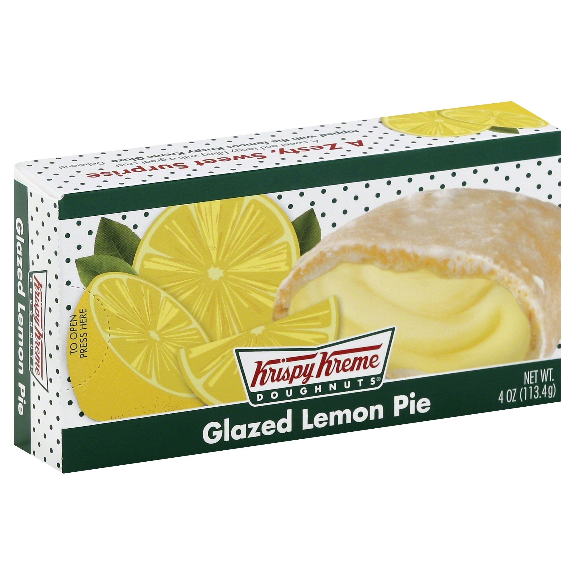 slide 1 of 4, Krispy Kreme Lemon Glazed Pie, 4 oz