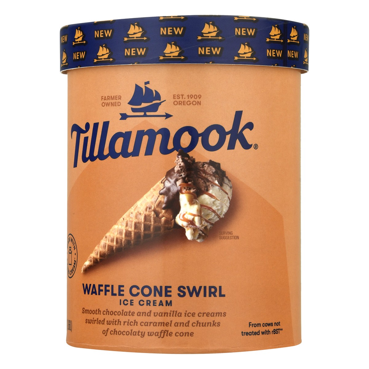 slide 6 of 9, Tillamook Waffle Cone Swirl Ice Cream 1.75 qt, 1.75 qt