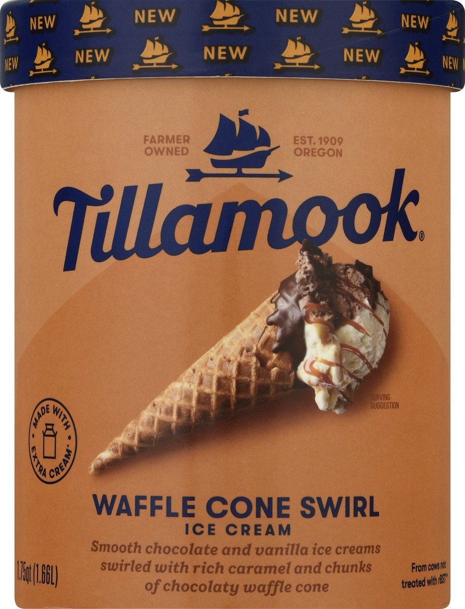 slide 8 of 9, Tillamook Waffle Cone Swirl Ice Cream 1.75 qt, 1.75 qt