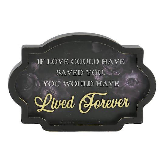 slide 1 of 4, 8" Black & Gold Lived Forever Sign Tabletop Decor By Ashland, 8 in