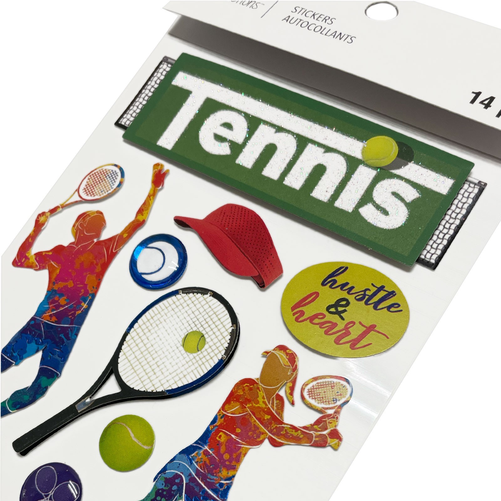 slide 4 of 6, Tennis Stickers By Recollections, 3.875 in x 6.875 in