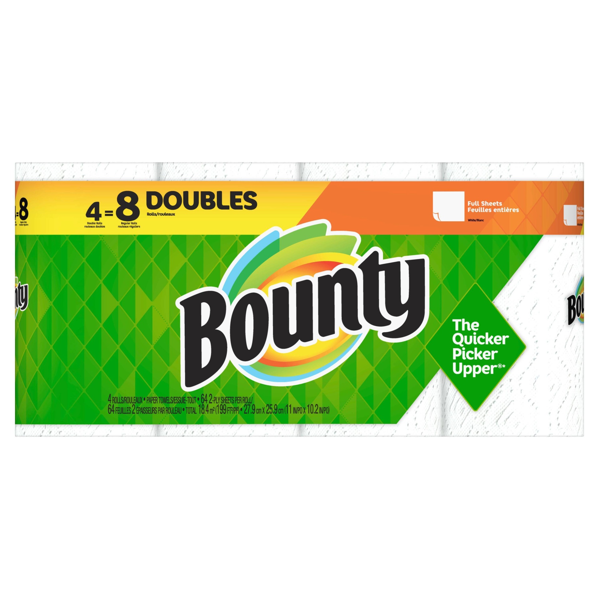 slide 1 of 5, Bounty Fullsheet Double Roll Paper Towel, 224 sq ft