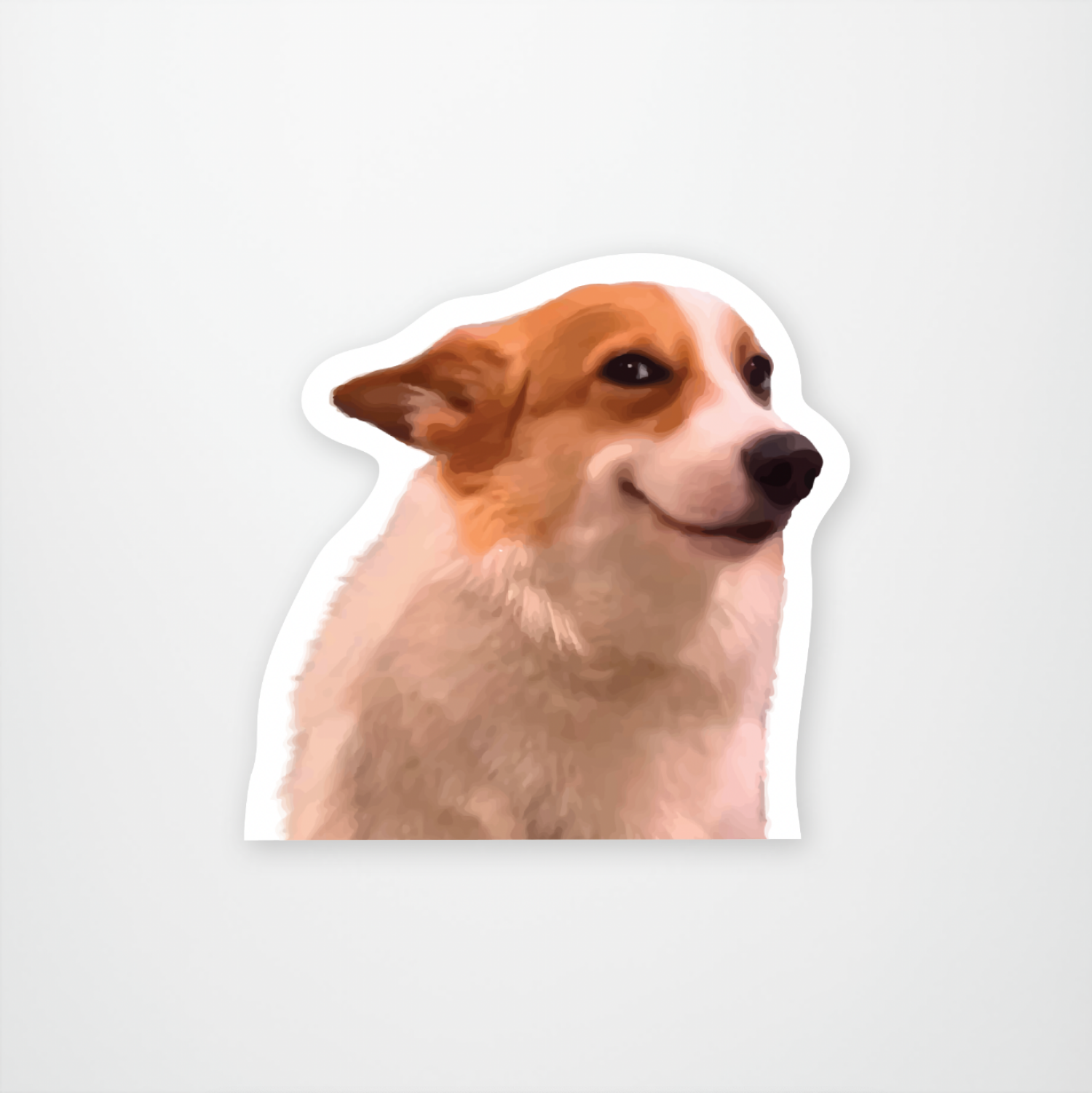 slide 1 of 1, Laughing Corgi Sticker, 1 ct
