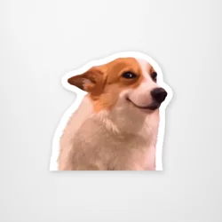 Laughing Corgi Sticker