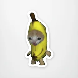 Banana Cat Meme Sticker