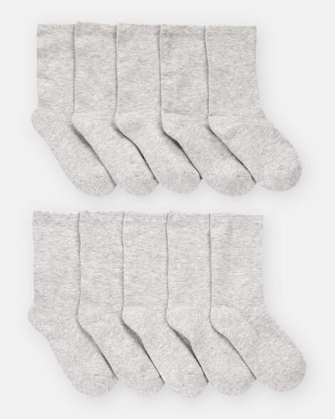 slide 1 of 1, Carter's Boys 10-Pack Crew Socks - Grey Grey 4-7, 1 ct