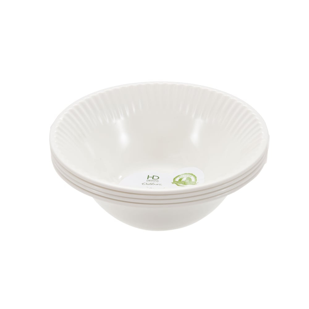 slide 1 of 1, Hd Designs Outdoors Paper Plate Style Cereal Bowl - White, 4 ct