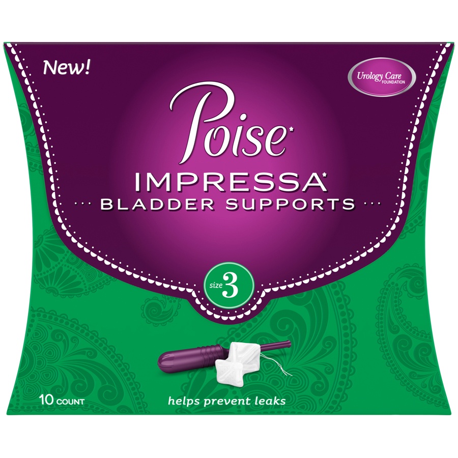 slide 1 of 1, Poise Impressa Incontinence Bladder Supports Size 3, 10 ct