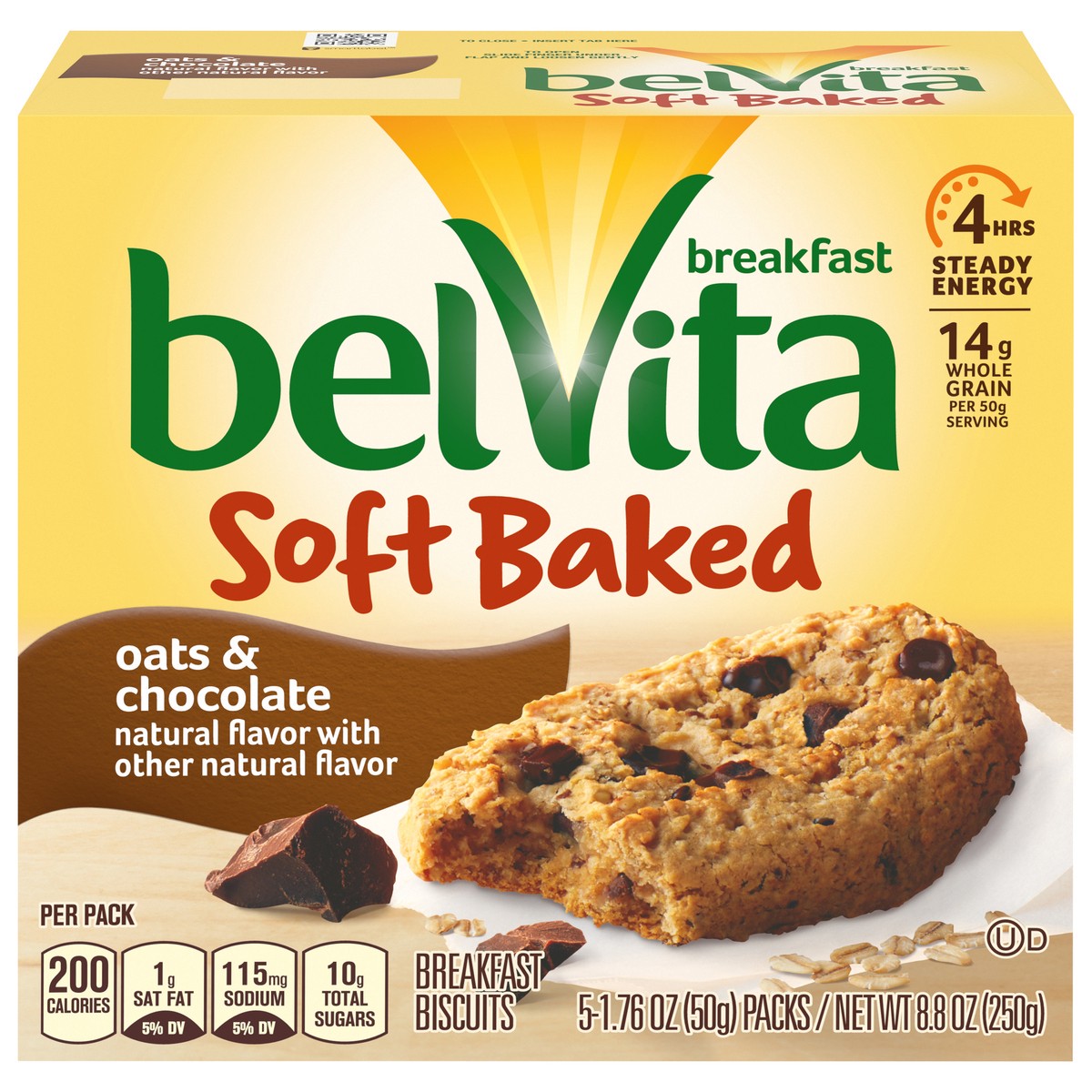 slide 1 of 9, belVita Soft Baked Oats And Chocolate, 8.8 oz