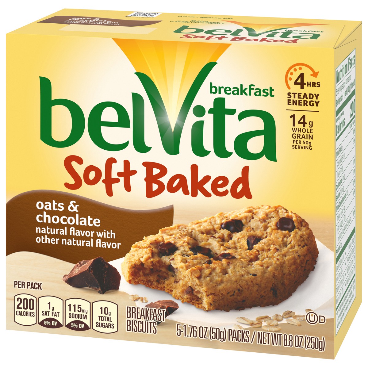 slide 6 of 9, belVita Soft Baked Oats And Chocolate, 8.8 oz