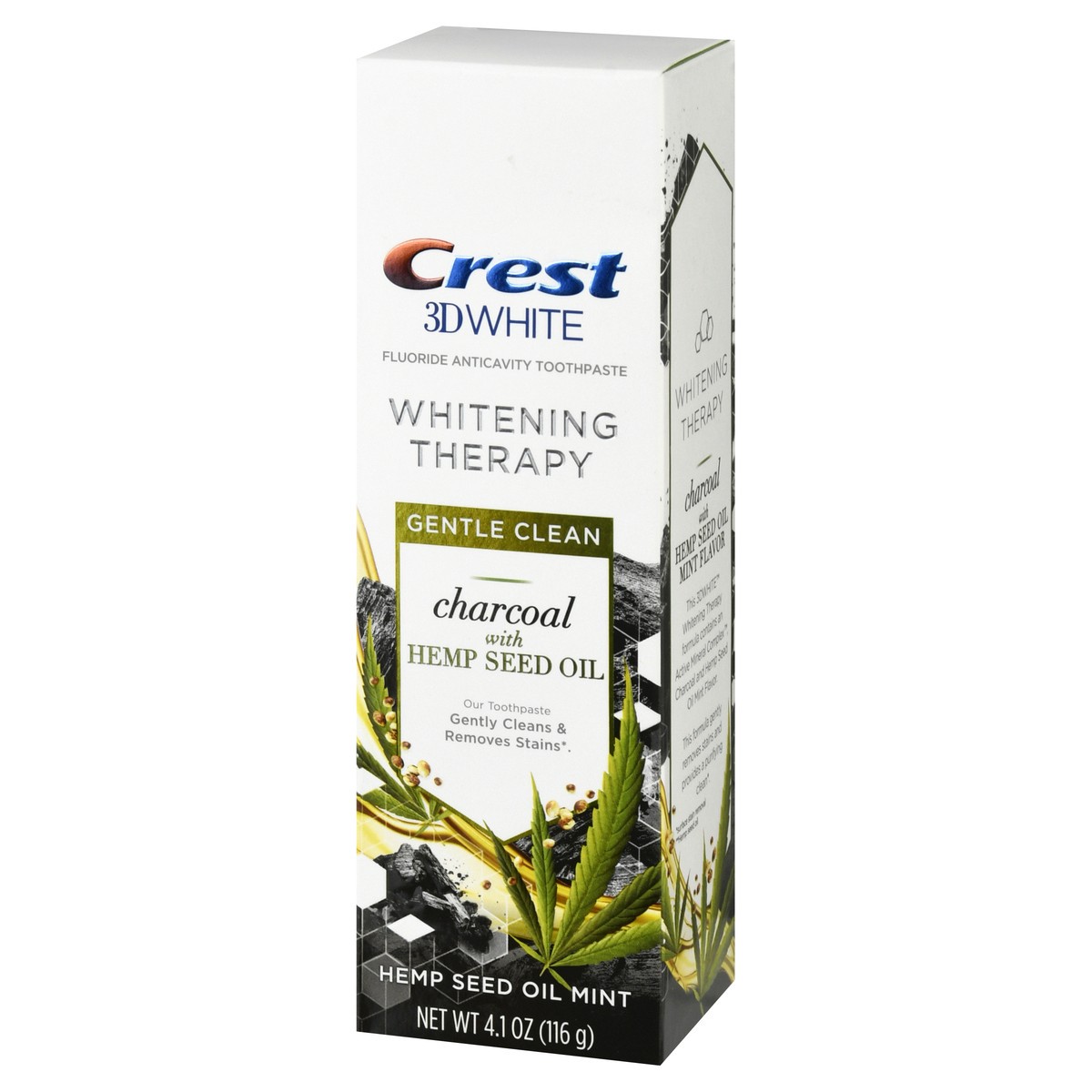 slide 9 of 13, Crest 3D White Whitening Therapy Charcoal with Hemp Seed Oil Fluoride Anticavity Toothpaste 4.1 oz, 4.1 oz