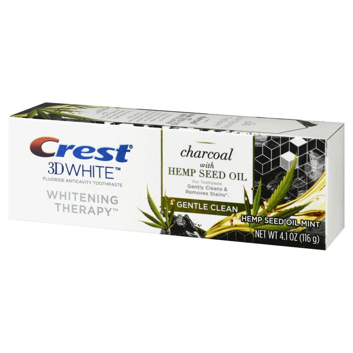 slide 8 of 13, Crest 3D White Whitening Therapy Charcoal with Hemp Seed Oil Fluoride Anticavity Toothpaste 4.1 oz, 4.1 oz