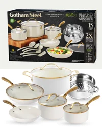 Gotham Steel 15pc Cookware Set Cream