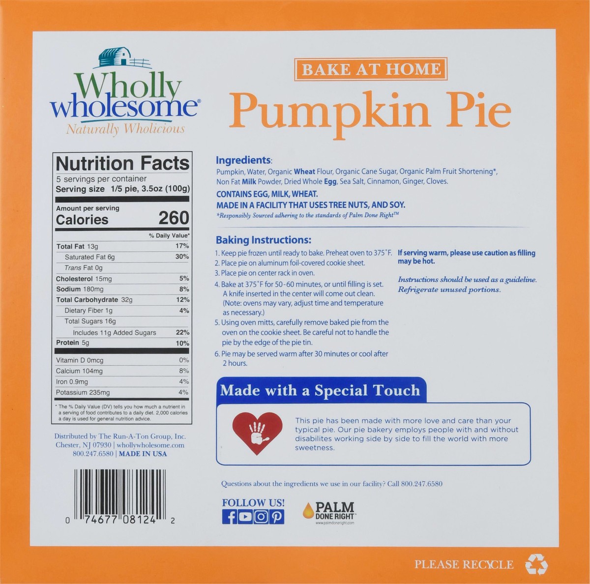 slide 4 of 13, Wholly Wholesome Pumpkin Pie 20.5 oz, 20.5 oz