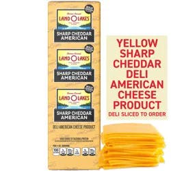 Land O Lakes Yellow Sharp Cheddar Deli American Cheese Product, Deli Sliced to Order