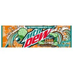 Mountain Dew Baja Cabo Citrus Dew Tropical Citrus Punch 12 Fl Oz, 12 Count