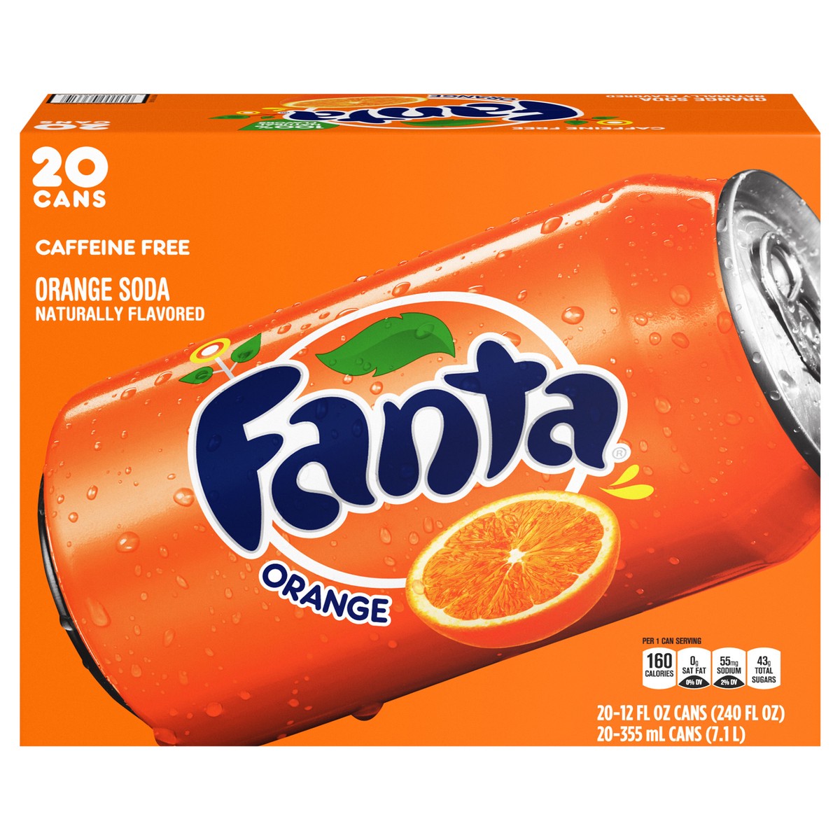 slide 1 of 9, Fanta Orange Soda Cans- 20 ct, 20 ct