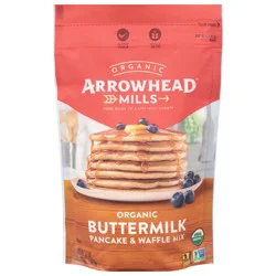 Arrowhead Mills Organic Buttermilk Pancake Mix and Waffle Mix, 22 Oz Bag