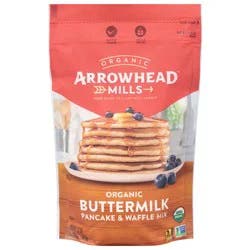 Arrowhead Mills Organic Buttermilk Pancake Mix and Waffle Mix, 22 Oz Bag