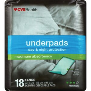 slide 1 of 1, CVS Health Underpads, Day & Night Protection Maximum Absorbency, X-Large, 18 Ct, 1 ct