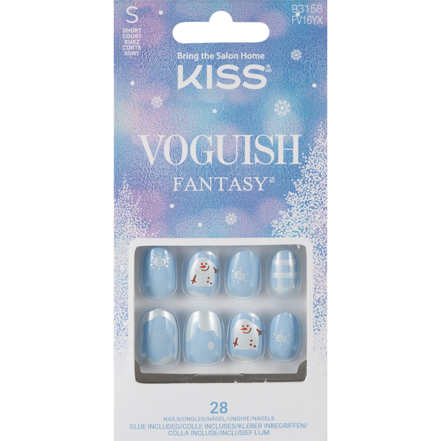 slide 1 of 1, KISS Ks Voguish Fantasy Nails- Snowman Nose, 1 ct